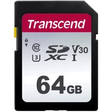 Карта пам'яті Transcend 64GB SDXC Class 10 UHS-I U3 V30 (TS64GSDC300S): Тип карти SDXC