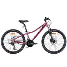 Велосипед 24" Leon JUNIOR AM DD 2022 (рожевий з чорним (м)): Діаметр коліс, дюймів 24
