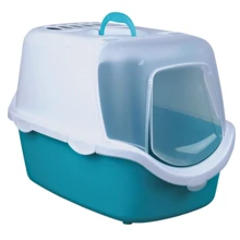 Туалет Trixie Vico Easy Clean для котів 40х40х56 см аквамарин / білий (4011905403458): Вид закритий
