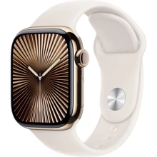 Apple Watch Series 10 42mm GPS + Cellular Gold Titanium Case with Starlight Sport Band - S/M (MX063): Размер корпуса 42mm