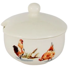 Сахарница Claytan Ceramics Птичья ферма 370 мл (910-129): Цвет белый