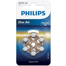 Philips ZA312 bat(1.4B) Zinc Air 6шт (ZA312B6A/00): undefined undefined