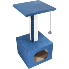 Когтеточка Lucky Pet домик Грот синяя 33х33х67см (555717): undefined undefined
