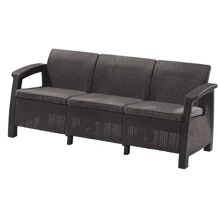 Софа Allibert Corfu love seat max серая (3253929120015): Вид Лавка