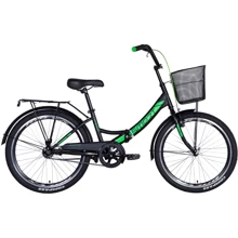 Велосипед Formula SMART 2021 M 24 "чорно-зелений з кошиком (OPS-FR-24-244): Матеріал рами сталь