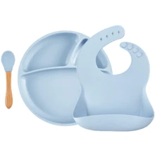 Набір для годування MinikOiOi BLW Set II силіконовий Mineral Blue (101070021): Матеріал силикон