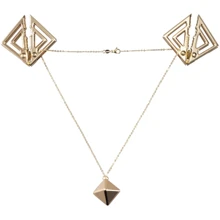 Затискачі для сосків з важкою підвіскою LOCKINK Adjustable Nipple Clamps with Heavy Pendant - Golden: Виробник LOCKINK