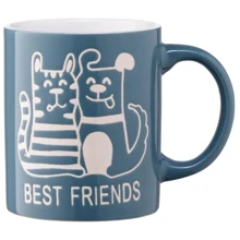 Кружка Ardesto Best friends керамика синяя 330 мл (AR3471BL): Форма цилиндр