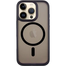 Чехол для iPhone Mobile Case TPU+PC Metal Buttons with MagSafe Black for iPhone 16 Pro Max: Цвет черный
