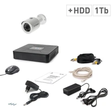 Комплект відеоспостереження Tecsar AHD 1OUT + HDD 1TB: Кількість камер в комплекті 1