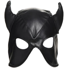 Маска Master Series Dungeon Demon Bondage Mask with Horns - Black: Виробник Master Series