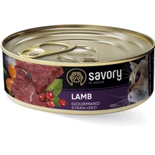 Влажный корм Savory Cat Can Adult Sterilised для кастрированных котов и стерилизованных кошек с ягненком 100 г: Тип Влажный корм