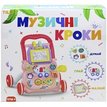 Каталка-ходунки Tilly Музыкальные шаги, розовый (UK0810): Цвет розовый