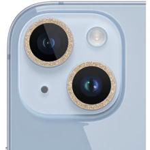 Защитное стекло для iPhone Epik Metal Sparkles Gold for Camera iPhone 15 / 15 Plus: Тип защиты экрана на камеру