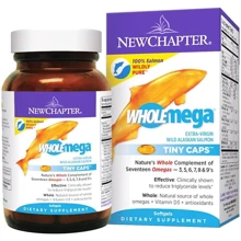 New Chapter Wholemega Extra-Virgin Wild Alaskan Salmon Whole Fish Oil Tiny Caps 500 mg 90 Softgels Жир аляскинского лосося: Тип Омега 3-6-9