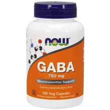 NOW Foods GABA 750 mg 100 veg caps