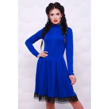 Платье FashionUp PL-1517B 42 синее повседневное до середины бедра: Состав Вискоза, Полиэстер, Хлопок, Эластан