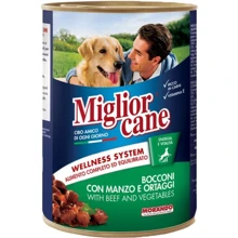 Вологий корм для собак Migliorcane зі шматочками яловичини та овочами 405 г (8007520011211): Тип Влажный корм