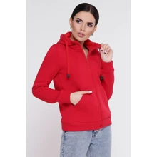 Толстовка FashionUp KF-1678A-44 44 красная с капюшоном на молнии: Сезон Демисезон