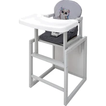 Стульчик-трансформер Babyroom Пеппи-250 серый/серый-графит (сова) (680979): Тип трансформер
