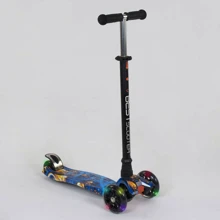 Самокат триколісний MAXI "Best Scooter" пластмасовий, трубка керма алюмінієва Blue / Black (78797): Кількість коліс 3