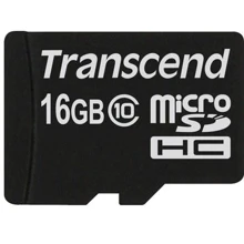 Карта пам'яті Transcend 16GB microSDHC Class 10 (TS16GUSDC10): Тип карти MicroSDHC