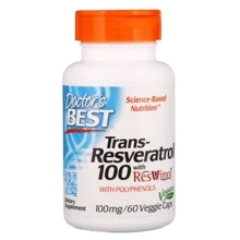 Doctor's Best Trans-Resveratrol 100 100 mg 60 Veggie Caps Ресвератрол: Тип Ресвератрол