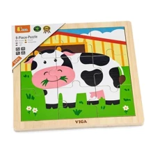Пазл дерев'яний Viga Toys Корівка, 9 ел. (51438): Тип пазл