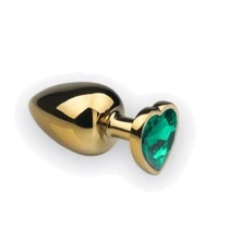Анальная пробка, Gold Heart Emerald, M: Для кого Унисекс