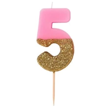 Сервировка стола Свечка-номер 5 Talking Tables Розового цвета 1 шт (BDAY-CANDLE-5): undefined undefined