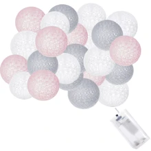 Гирлянда на батарейках Springos Cotton Balls 4 м 20 LED CL0048 Warm White: Тип Хлопковые шарики