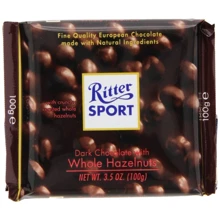 Шоколад Ritter Sport Dark Whole Hazelnuts 100 гр (DL7229): Вес, г 100