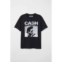 Футболка H&M 7625839 XL черная с принтом: Вид Футболки
