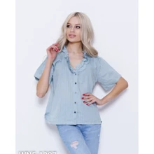 Блуза ISSA PLUS WN5-1287 42 бирюзовая с коротким рукавом: Сезон Лето