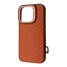 Чехол для iPhone Kajsa Snake Pattern with Magnetic Ring Brown for iPhone 16 Pro Max: Цвет коричневый