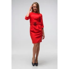 Платье FLFashion Агния ТПА 2686 48 оранжевое повседневное до середины бедра: Состав Спандекс, Полиэстер