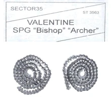 Металеві траки Sector35 для сімейства англійських машин Valentine, Bishop, Archer (зібрані у стрічку) SEC3563-SL: Виробник Sector35