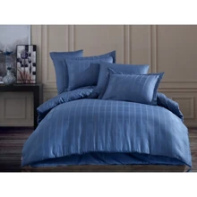 Комплект постільної білизни Hobby Exclusive Sateen Diamond Ekose сатин євро синій (45931_2.0): Матеріал сатин