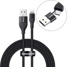Кабель Baseus Cable USB-C/USB to Lightning 18W Dual Output 1m Black (CATLYW-G01): Тип USB Cable - Lightning/USB-C
