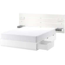 Каркас кровати с ящиком для хранения ІКЕА NORDLI 160х200 см белый (692.414.22): undefined undefined