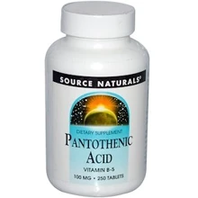 Source Naturals Pantothenic Acid, 100 mg, 250 Tab: Тип Витамин B