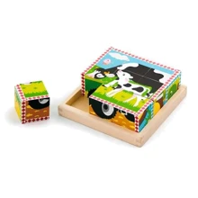 Дерев'яні кубики-пазл Viga Toys Ферма (59789): Тип кубики