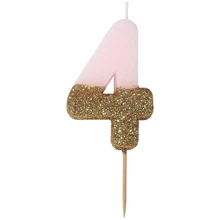 Сервировка стола Свечка-номер 4 Talking Tables Розового цвета 1 шт (BDAY-CANDLE-4): undefined undefined