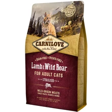 Сухой корм для взрослых стерилизованных кошек Carnilove Lamb & Wild Boar Sterilised 2 кг (8595602512317): Тип Сухой корм
