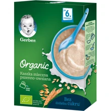 Каша GERBER сухая молочная Organic пшенично-овсяная для детей с 6 месяцев, 240г (7613036531443): Тип Каши молочные