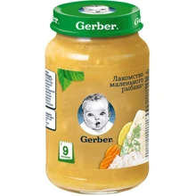 Пюре злаково-мясное GERBER Обед маленького рыболова для детей с 9 месяцев (7613036460224): Вид Рыбно-овощное
