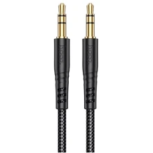 Кабель Hoco Audio Cable AUX 3.5mm Jack UPA24 Smooth 1m Black: Тип Mini-jack 3.5mm - Mini-jack 3.5mm