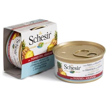 Натуральные консервы для кошек Schesir Tuna Pineapple тунец с ананасом в желе, 75 г: Тип Консервы