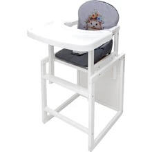 Стульчик-трансформер Babyroom Пеппи-240 белый серый / графит (ежик, цветы) (681007): Тип трансформер