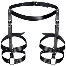 Кожаные гартеры Art of Sex - Melani Leather garters, черные L-2XL: Для кого Для женщин